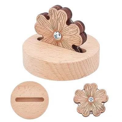 Thread Cutter Blade Tool for Sewing with Flower Shape Solid Wooden Sewing Tools