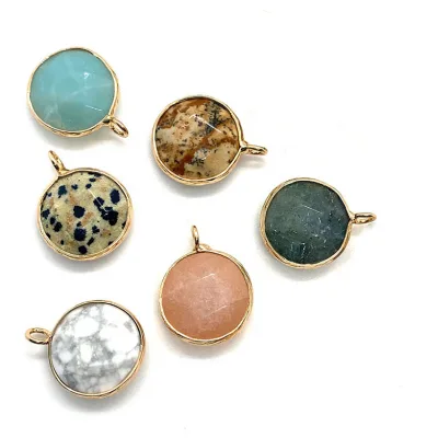Fashion Charms Round Shape Stone Pendant for Necklace