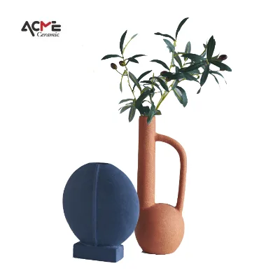 Modern Rustic Nordic Floral Art Sculptures Small Porcelain Flower Bud Vases Aesthetic Decorative Room Accessories Manufacturers