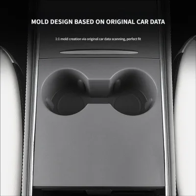 Silicone Cup Holder Insert Waterproof Dustproof Anti-slip Cup Groove Mat Interior Accessories Fit For Tesla Model 3 Model Y