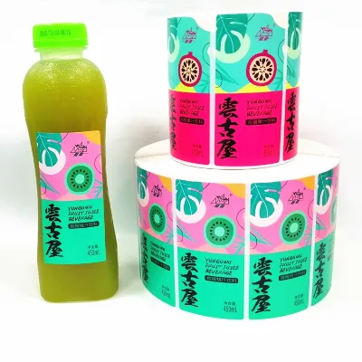 100% Direct Manufacturer OEM Printing Colorful Water Resistant BOPP Sticker Glossy Oil Varnish Rolled Self Adhesive Label