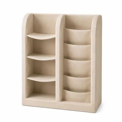 28D High Density Foam Bookshelf with Large Capacity, Upholstered Kids Sofa, Roll Pack Easy Delivery, Factory Customization