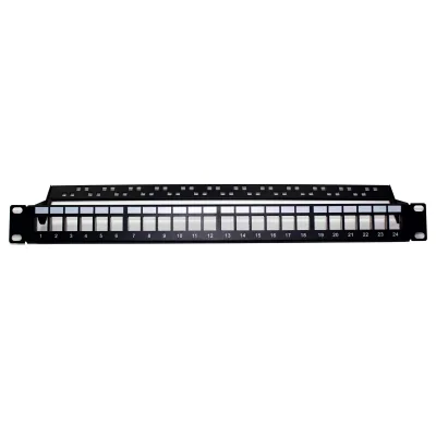 Customized 1U 24 Port FTP/UTP Patch Panel Network Empty Blank Patch Panel RJ45 Inline Coupler