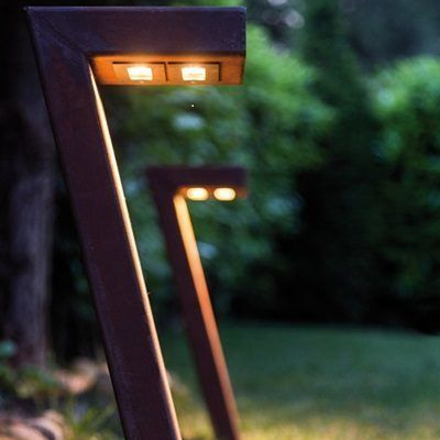 Large Corten Steel Lamp for Landscape in Park