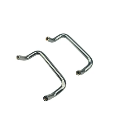 Heavy Duty Chrome D-Shape Bar Handle Mirror Polished Bent Tube Leg for CNC Machine Center Guard Door Industrial