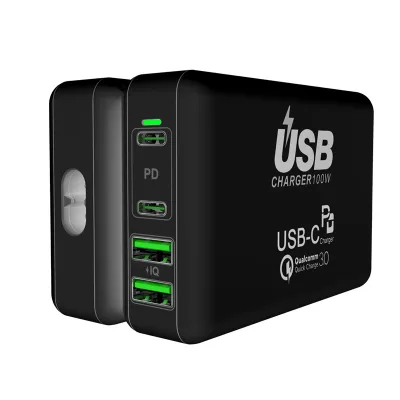 100W Fast Gan Charger CE FCC ROHS 4-Port USB C Multi Port Usb Charging Station Multifunction Chargers
