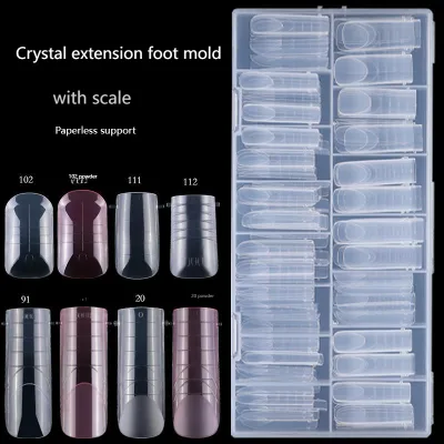 Toe Plastic Forms Full Cover Quick Building Mold Acrylic Top Forms Tips French Dual Nail Form with Edges Inside