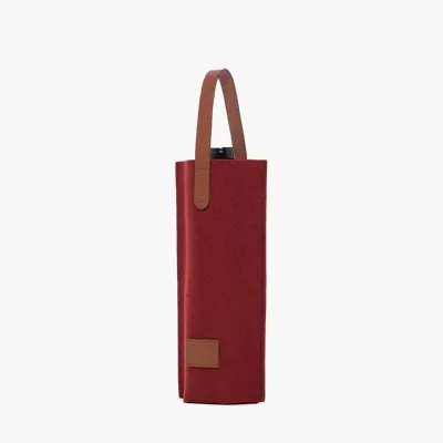 Dustproof Felt Wine Storage Organizer Single Wine Bag 6 Pack Felt Wine Hand Tote Wholesale Factory