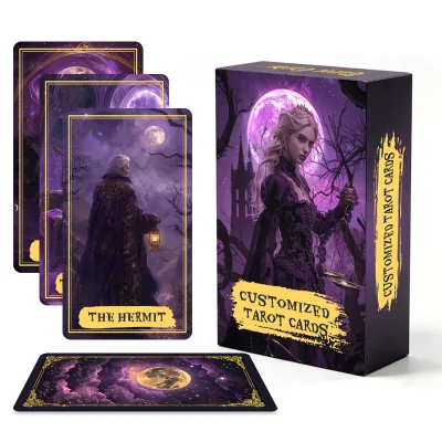 SFT OEM Custom Printed Paper Tarot Cards Gold Foil Edges Waterproof 78-Cards Full Set Box for Fortune Telling Psychic Reading