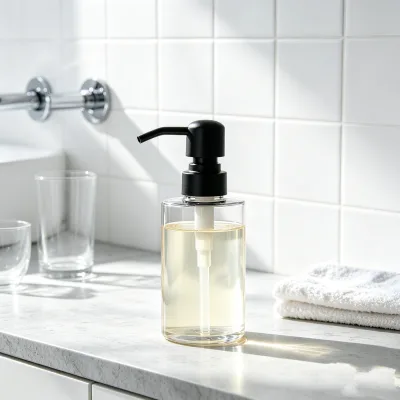 Replacement Pump for Glass Refillable Bottles Matte Metal Black Soap Pump Head