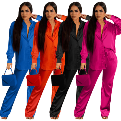 Best Selling Colors Spring Fall Winter Casual Pants and Shirt Outfits Fashion Women 2 Piece Loungewear Set