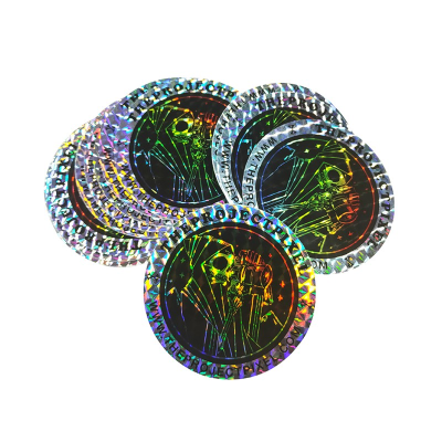 Custom Logo Printed Prismatic Vinyl Sticker Label, Adhesive Individual Waterproof Stickers