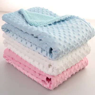Qualities Product Newborn Baby Mink Throw Blanket for Baby Soft Thermal Baby Blanket Dotted Baby Swaddle Blankets