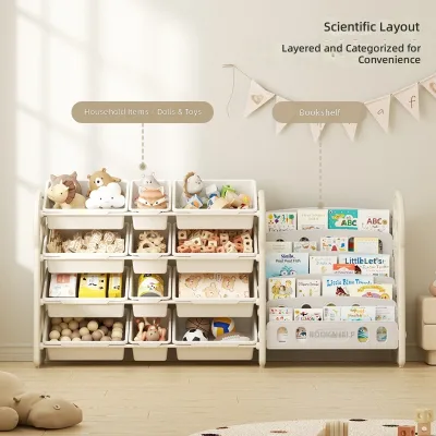 Children Toy Organizer Baby Sorting & Storage Cabinet Home Bookshelf & Picture Book Rack Poly Material