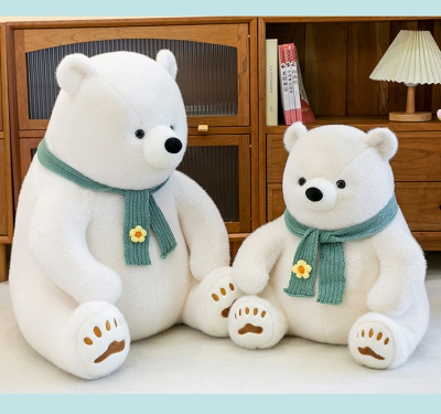 Hot Selling  Plush Sinking Polar Bear Teddy Bear Stuffed Animal Toy Customized Logo Embroidered Techniques Packed Boxes