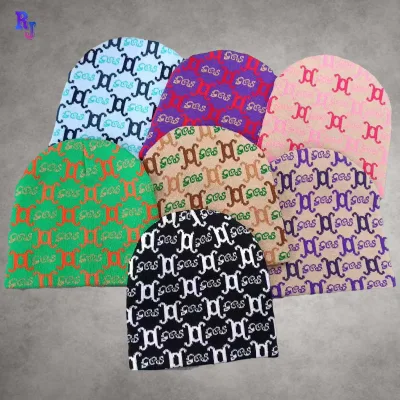 Unisex Y2K Jacquard Knitted Hat Custom Logo Hand Drawn 3D Embroidery Beanie Caps Soft Winter Travel Hat With Custom Patterns