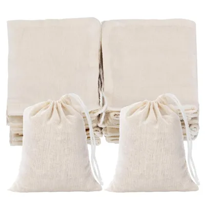 Muslin Bags Cotton Drawstring Bags Canvas Linen Bag