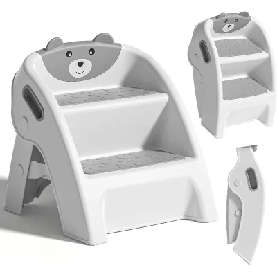 Durable Anti-Slip Toddler Step Stool 2 Step Stools for Kids Non-Slip Kids Stool with Handle Toddler Step Stool for Bathroom Sink