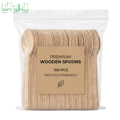 Premium Smooth Sanded Wood Cutlery Set Fork Knife Spoon No Rough Edges