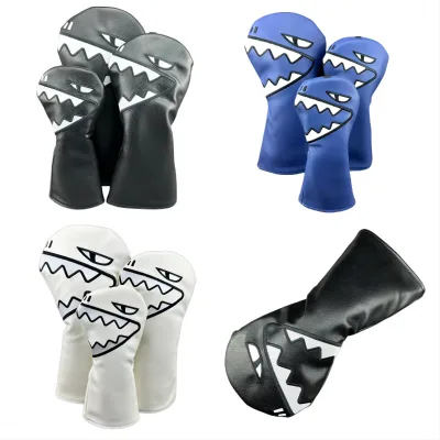 Wholesale Spot Golf Cartoon Shark Teeth Pattern Wooden Golf Club Head Covers