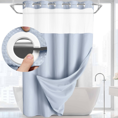 Chinese Manufacture High Quality Home Shower Curtain Bath Curtain Polyester 2 Ply Shower Curtain
