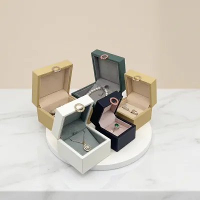 OEM Customized Size Square Microfiber Lining Jewelry Box Wholesale Double Ring Box Pendants Bracelet Pillow Box With Custom Logo