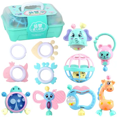 Baby's Newborn Hand Chew Toy Bed Bell 11-piece Rattle Set Rattles Teether Toys Rattle Baby