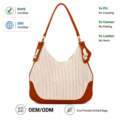High-quality Custom Lady Single Brown Thread Pattern Hobo Shoulder Bag