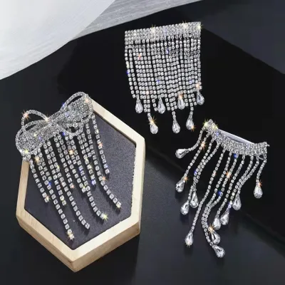 Crystal Flower Hairpin Alloy Cross Clip Women Top Clip Elegant Swan Spring Hair Clip Accessories