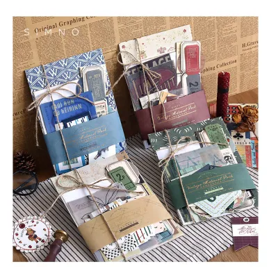 88 Pcs Vintage Patterned Paper Pad Scrapbook Stickers Material Paper Pad for Cardmaking DIY Decorative Paper for Crafts