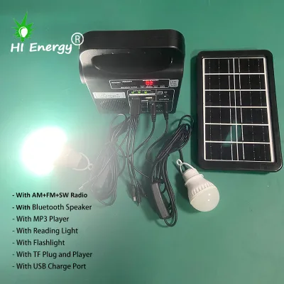 HiEnergy Radio Solar Con Panel Solar Portable Solar Light Kit Small House Solar Light Kits with FM Radio for African Countries