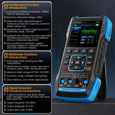 FNIRSI 2C53T Dual-channel Handheld Compact Portable Triple-function Digital Oscilloscope
