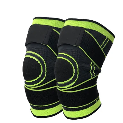 Factory Wholesale Professional Nylon Sport Knee Support with Anti-Slip Compression Double Belt Sports Injury Protection