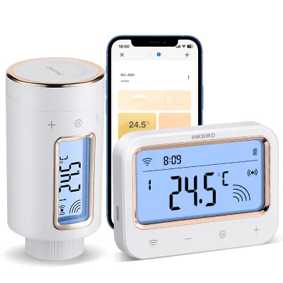 INKBIRD IRC-RW1 WiFi Radiator Control Valve Free App Control Reversible Screen 11 Time Periods of Temperature Control with Alarm