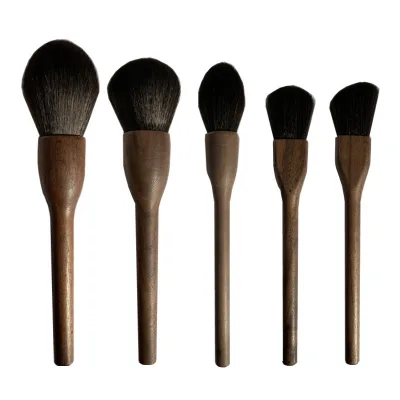 Walnut Wood Handle Make up Brushes with Customized Packaging