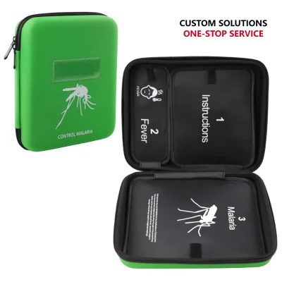 Hard EVA Malaria Kit Case Portable Hard Shell Medical Storage Bag for Emergency Use Green Customizable Factory