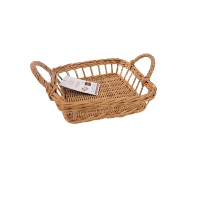 Eco-friendly Natural Woven Rattan Basket with Handle Rustic Style for Gifts and Daily Use
