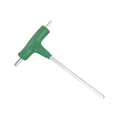 Dual-Purpose Three-Head Chain Saw Lawn Mower Wrench T-Shaped Green Crutches L Hexagonal Key with Metric Measurement System