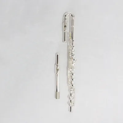 New Professional Wholesale Student Child Hot Sale OEM Woodwind French Keys Straight Curved Head Joint C Keys C Foot Silver Flute
