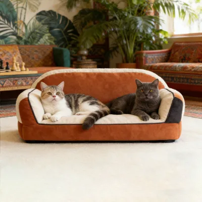 Solid Color Kids Sofa, Simple & Generous, Provides Calm & Comfort Experience for Pets, Features Plush & Supportive Design