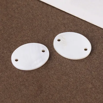Factory Custom 2 Holes Oval Blank Buttons Label 18mm Flatback Natural White River Shell Sew Button for Clothes Apparel Accessory