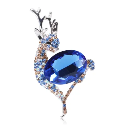 Jachon Korean Pin Tudung Brooch Crystal Deer Animal Suit Accessories Brooch Wholesale Big Wedding Brooches