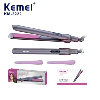 KEMEI Km-2222 Flat Iron Electric Hair Straightener Planchas De Cabello Profesional Hot Comb Straightener