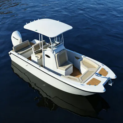 6.8m 6-Passenger FRP Catamaran Leisure Boat 200L Fuel Tank Hard T-Top Fishing Yacht with Radar Fish Finder Option