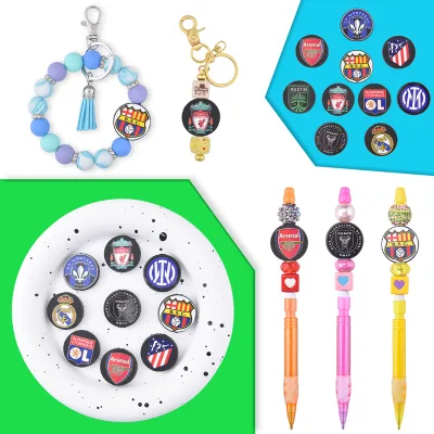 Hot Selling Football Teams Focal Bead Football Charms Premier League Beads Beaded Pen Decorations Accessories for UK England
