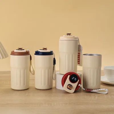 Custom LOGO Tumbler Thermal Coffee Mug Double Wall Vacuum Insulated Coffee Cup With LED Display