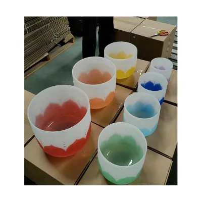 Hot Selling 6-24 "Colorful Lotus Crystal Singing Bowl