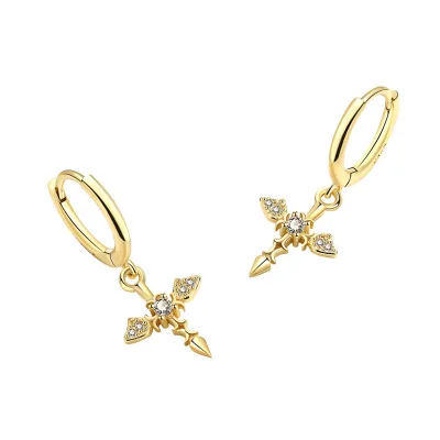 Hot Sale 18K Gold Plated Fashion Hypoallergenic Set Auger Cross Earrings for Women Girls Jewelry Gifts