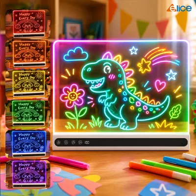 Top Selling Factory Direct Sale CE FCC RoHS Certified Color Changing Night Light 7 Static 7 Dynamic LED Drawing Board