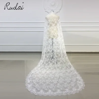 Ruolai WV04 Custom Made Beautiful 2.5m Length X 1.5m Width Classical Lace Veils Wedding Bridal Veils